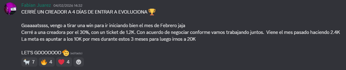 Win de la comunidad de Evoluciona 6
