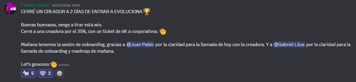 Win de la comunidad de Evoluciona 7